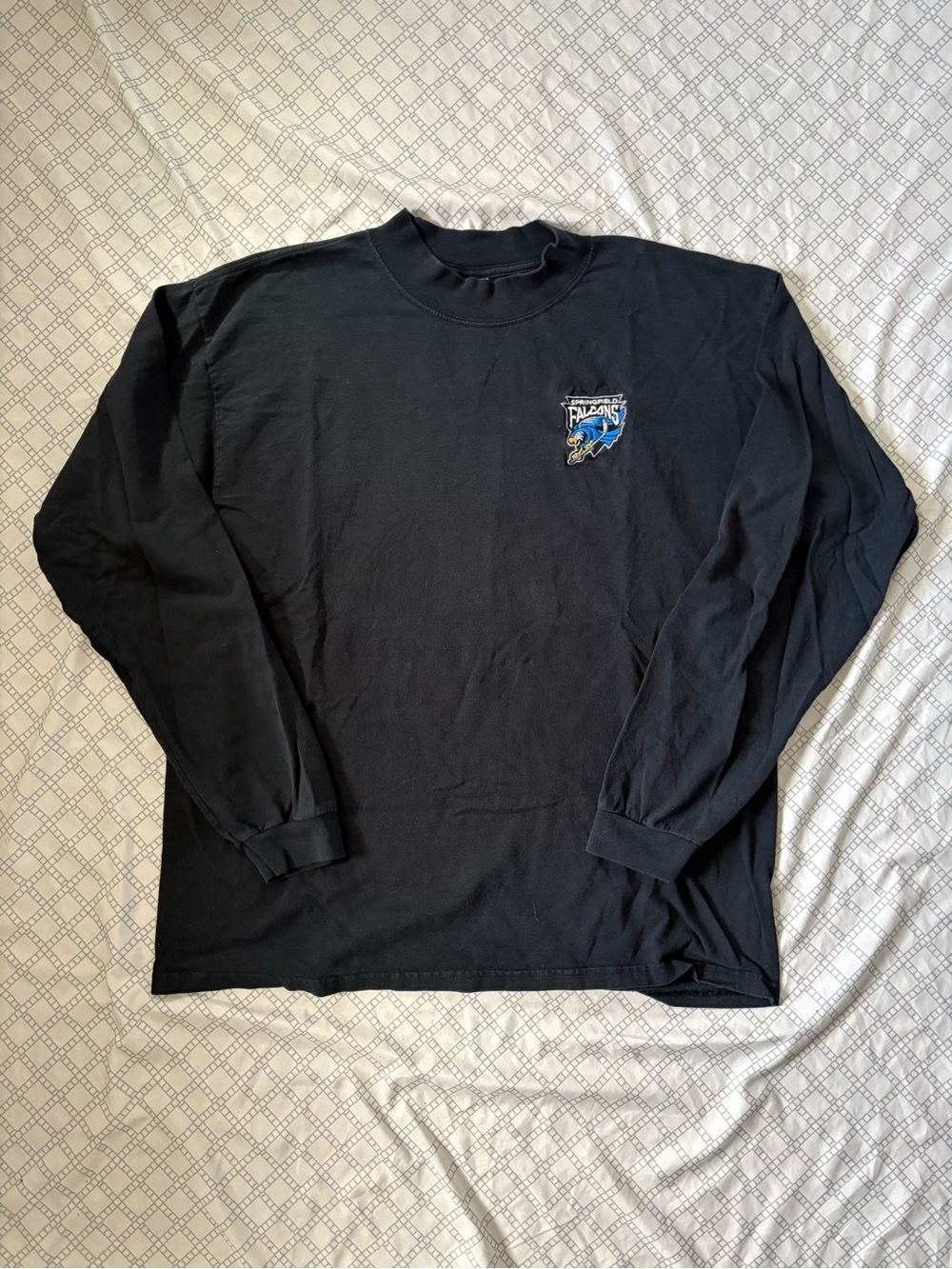 Vintage Gildan Black Long-Sleeve Springfield Falcons Graphic Shirt